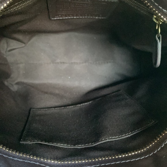 COACH Madison Mini North/South Colorblock Leopard/ Brown Saffiano Leather Tote - Picture 12 of 15